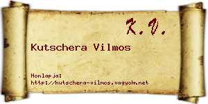 Kutschera Vilmos névjegykártya